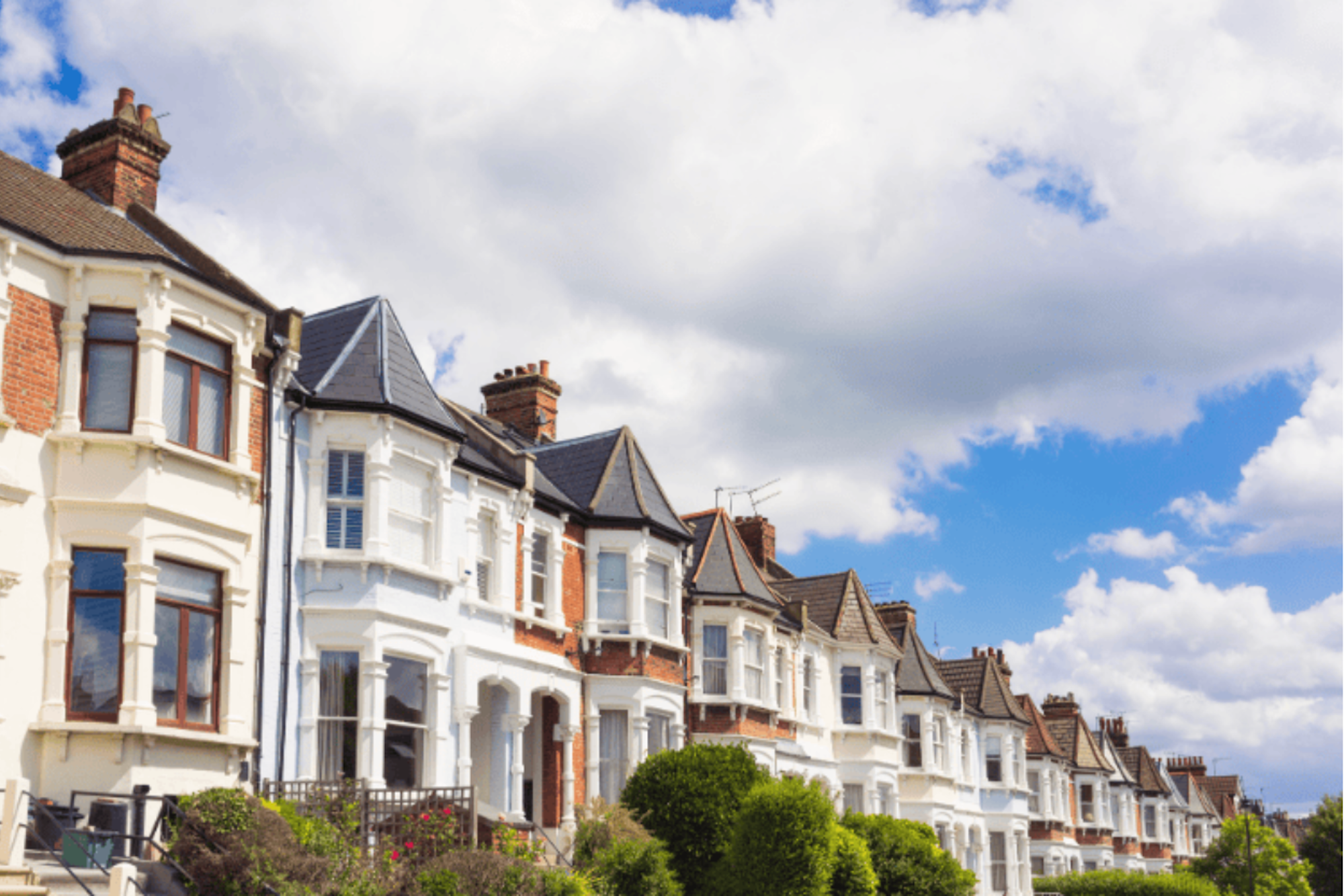 A street view of houses