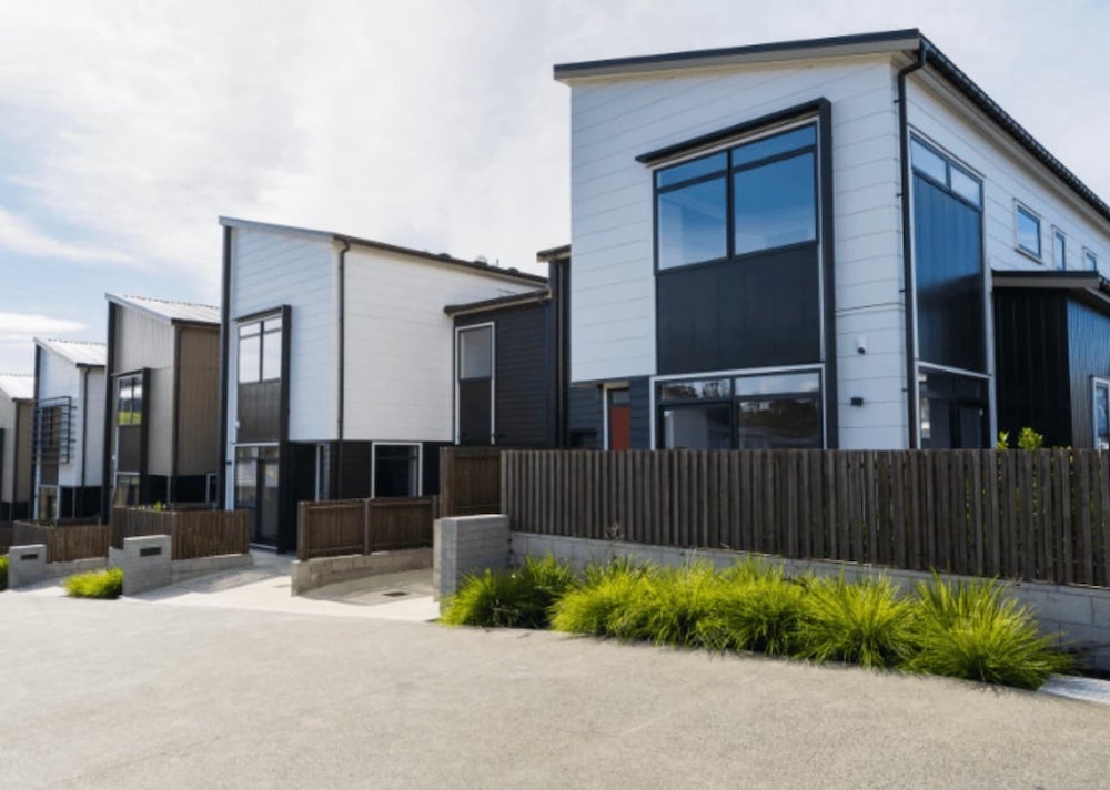 A street view image of some houses