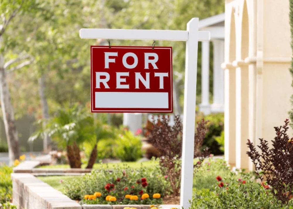 A for rent sign