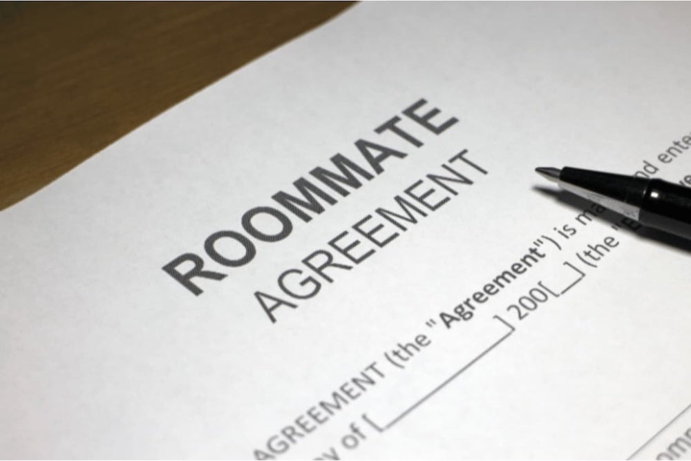 An image of a roommate agreement document