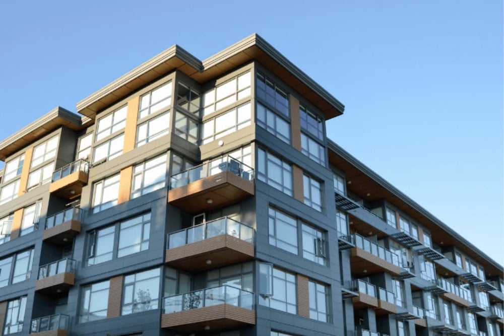 An image of the outside of an appartment building