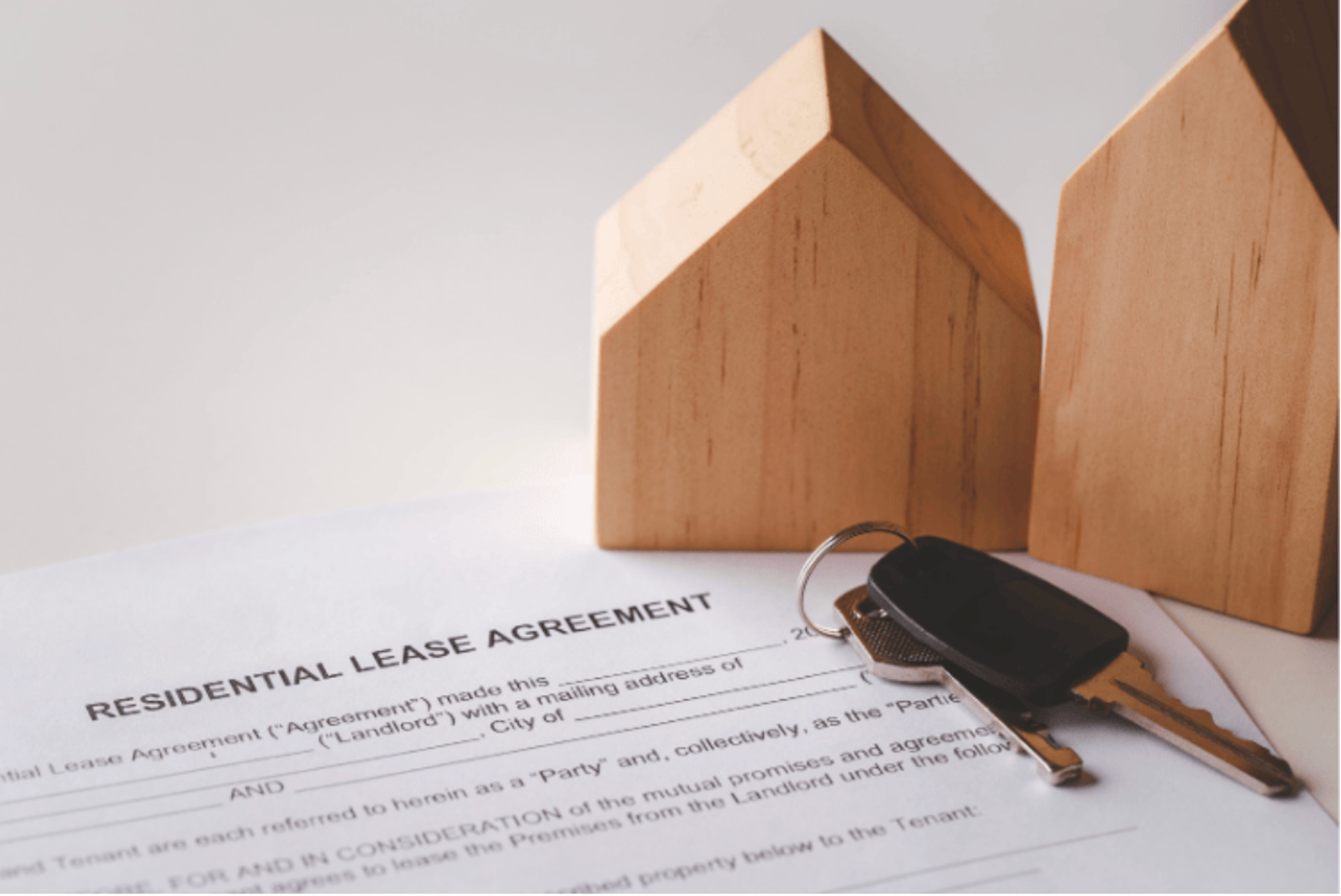A residential lease agreement and pen
