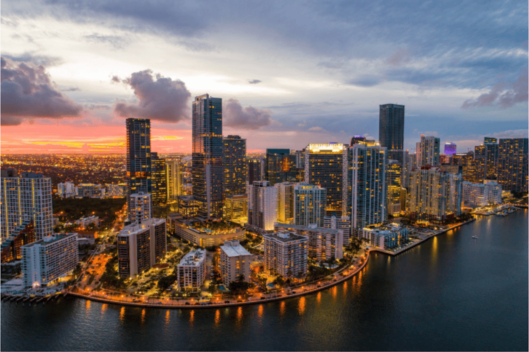 A sky line view of Miami