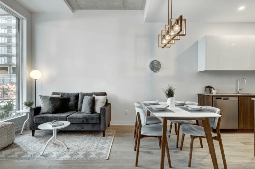 An image of a tidy open plan living room