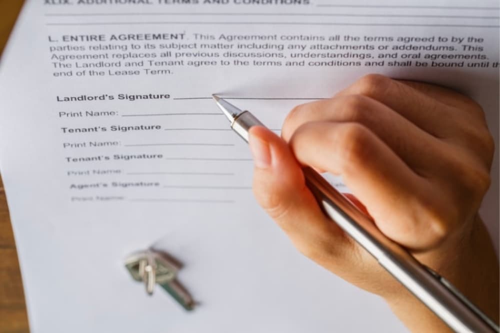An image of someone filling out a form